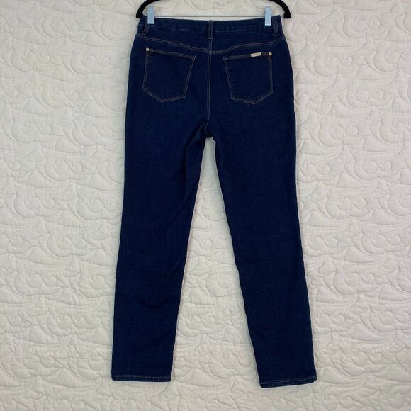Chico's Girlfriend Slim Leg Ankle Jeans Dark Wash Blue Size 0 / 4R - Picture 3 of 14
